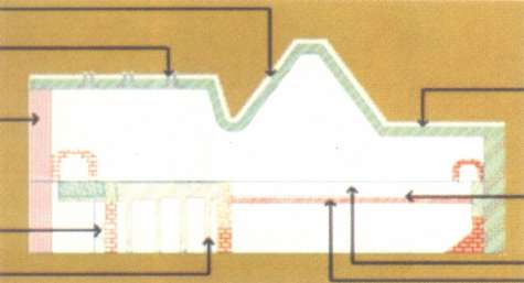 Steel reheating furnace lining schematic