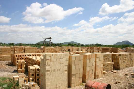 Raasi Refractories finished brick stacking yard